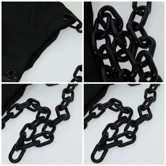 PRADA Shoulder Bag Nylon Plastic Black Silver Auth ep9367 - Picture 16 of 16